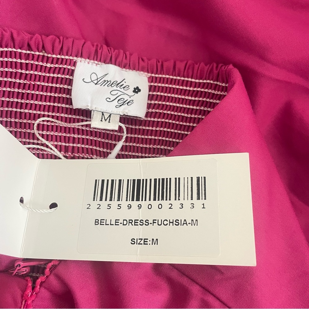Amelie Teje Belle Mini Dress in Fuchsia Size Medium - Picture 5 of 7